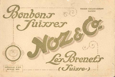 Médaille d’Or décernée à Berne pour les Bonbons Suisses – Les Brenets 1914