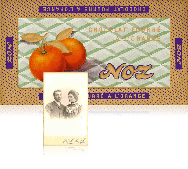 Emballage plaque de chocolat fourré à l'orange